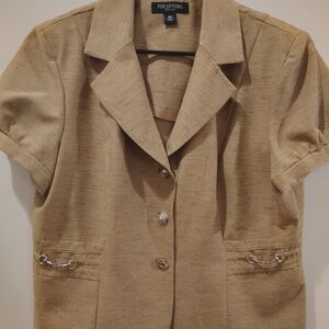Perceptions Women's Tan Short Sleeve Jacket